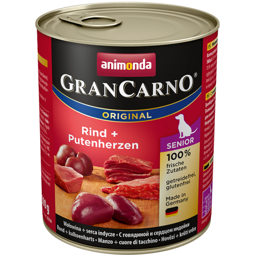ANIMONDA для собак GranCarno Original Senior  говядина + сердцe   / beef + turkey hearts/ 0.40 gr