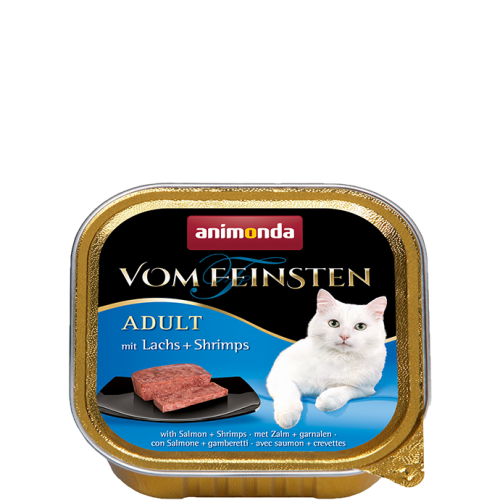 ANIMONDA для кошек Vom Feinsten Adult with salmon + shrimps 100 gr