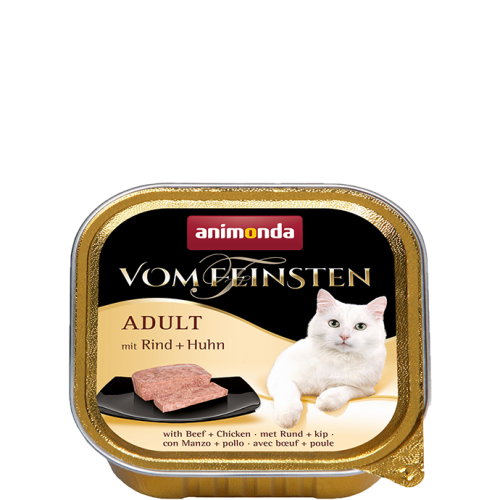 ANIMONDA для кошек Vom Feinsten Adult  говядина + курица /with beef + chicken/ 100 gr